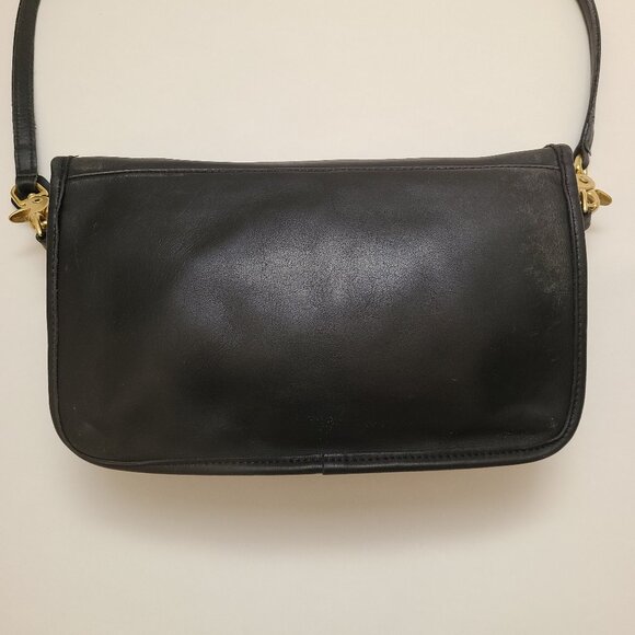 Vintage 90s Black Coach 9635 Convertible Clutch Removable Shoulder Strap - Picture 7 of 13